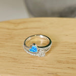 Load image into Gallery viewer, Silver Twin Love Heart Ring
