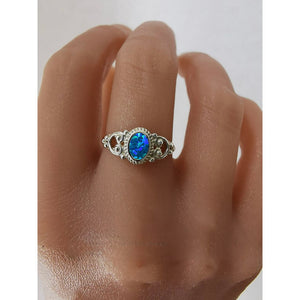 Silver Grand Design Oval Ring