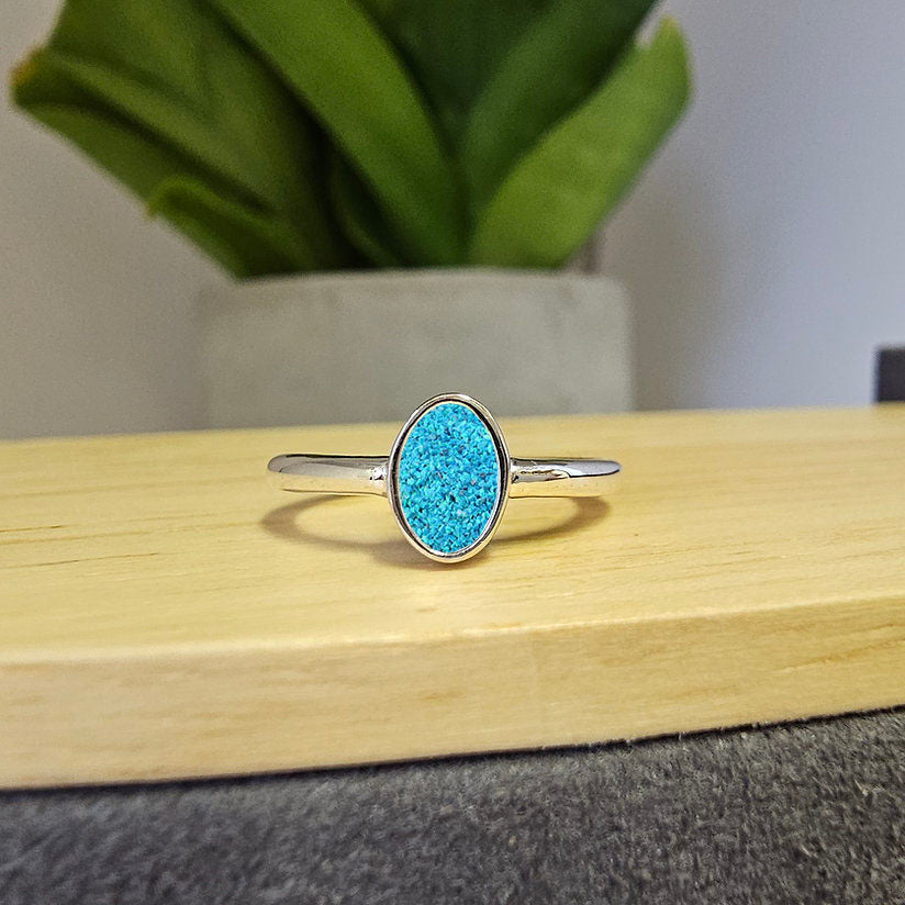 Silver Plain Oval Ring