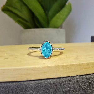 Silver Plain Oval Ring