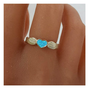 Silver Angel Wing Heart