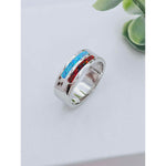 Load image into Gallery viewer, Silver Mens Double Inlay Ring
