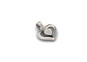 Double Heart Pendant with Crystals