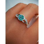 Load image into Gallery viewer, Silver Criss Cross Multi Gem Round 6mm

