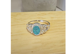 Silver Grand Design Oval Ring