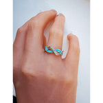 Load image into Gallery viewer, Silver Double Wave with Gems
