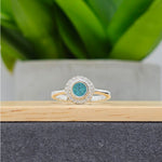 Load image into Gallery viewer, Silver Halo Round Ring with Cubic Zirconia
