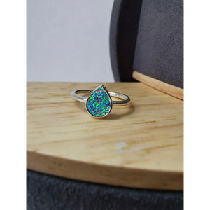 Silver Plain Teardrop Ring