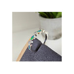 Load image into Gallery viewer, Silver Half Marquise with Cubic Zirconia
