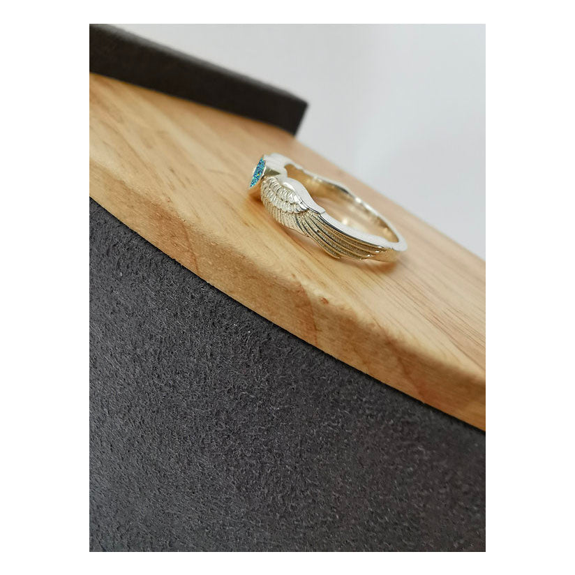 Silver Angel Wing Heart