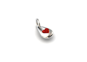 Silver Solid Pebble Heart Pendant