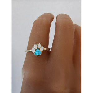 Silver Paw Print Ring