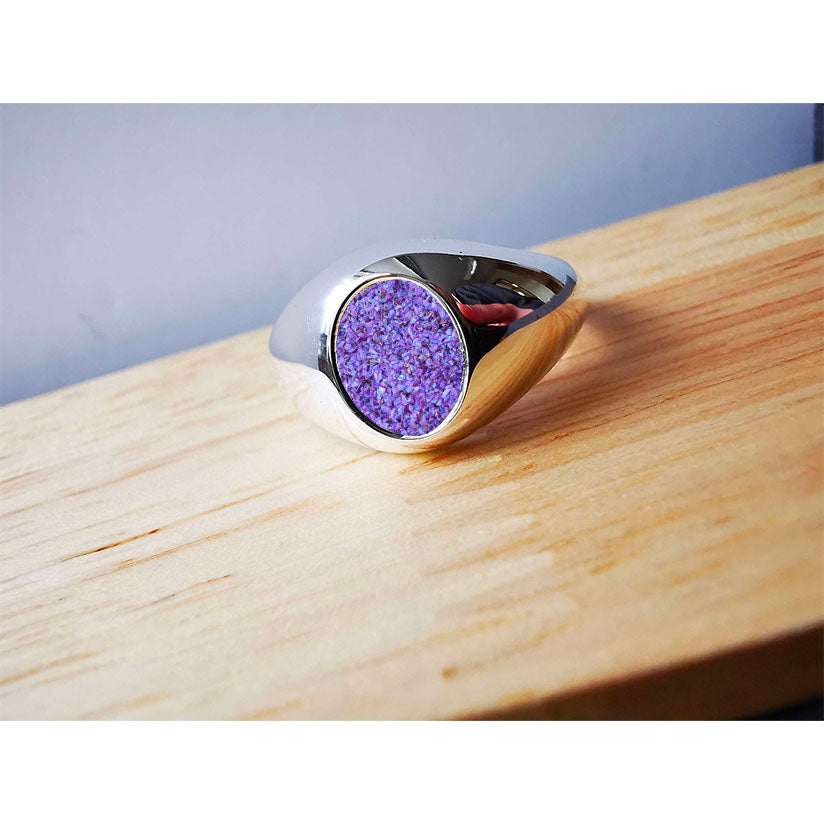 Silver Mens Oval Signet Ring