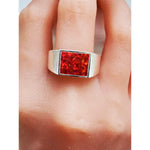 Load image into Gallery viewer, Silver Mens Square Signet Ring
