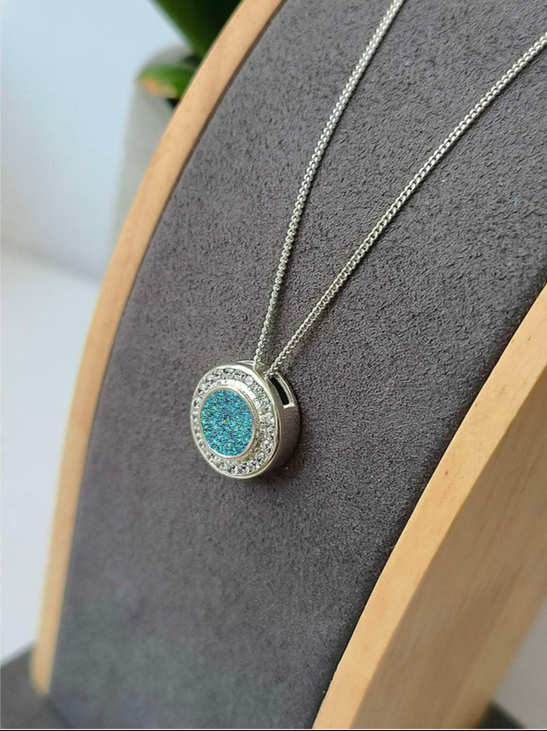 Cubic Zirconia Halo Floating Pendant