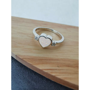 Silver Heart Double Cubic Zirconia