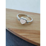 Load image into Gallery viewer, Silver Heart Ring with two Cubic Zirconia
