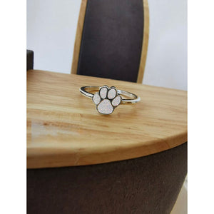 Silver Paw Print Ring