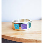 Load image into Gallery viewer, Silver Mens Triple Square Ring
