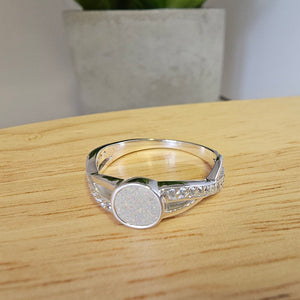 Silver Criss Cross Multi Gem Round 6mm
