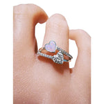 Load image into Gallery viewer, Silver Twin Love Heart Ring
