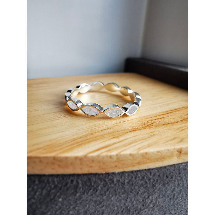 Silver Plain Almond Eye Ring