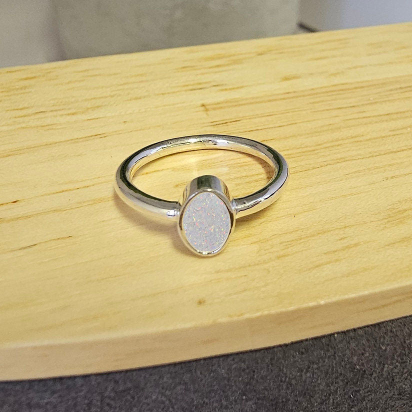Silver Plain Oval Ring
