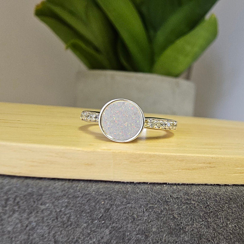 Silver 6mm Round Multi Gem Ring