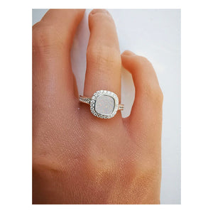 Silver Square Cushion Ring