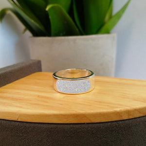 Silver 8mm Front Face Channel Ring